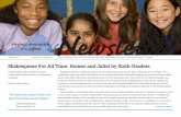 Shakespeare For All Time: Romeo and Juliet by Sixth-Graders · Shakespeare For All Time: Romeo and ... we edited the First Folio Romeo and Juliet into ... The theatrically based methods