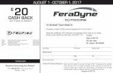 AUGUST 1 - OCTOBER 1, 2017 20feradyne.com/content/tru-fire-rebate.pdf · $20 CASH BACK WITH MAIL-IN REBATE TO RECEIVE YOUR REBATE: Purchase a listed TruFire product between 8/1/17
