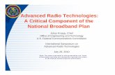 Advanced Radio Technologies: A Critical Component … · Advanced Radio Technologies: A Critical Component of the National Broadband Plan J li s KnappJulius Knapp, ... The views expressed