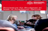 Procedure for Students at Risk of Academic Failure · Procedure for Students at Risk of Academic ... Procedure for Students at Risk of Academic Failure www ... the original warning