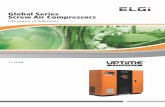 Global Series Screw Air Compressors - gortec.net.au Global 11kW to 75kW.pdf · screw compressors, reciprocating compressors and centrifugal compressors. Elgi has its own ... Advanced