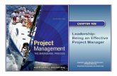 Leadership: Being an Effective Project Manager · 10–3 Managing versus Leading a Project •Managing—coping with complexity – Formulate plans and objectives – Monitor results