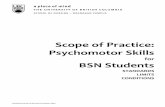 Scope of Practice: Psychomotor Skills - School of Nursing … · Scope of Practice: Psychomotor Skills for BSN Students ... and manual dexterity) ... Have practiced the skill in the