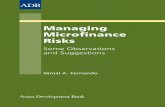 Managing Microfinance Risks - Microfinance … · About Managing Microfinance Risks Risk is an integral part of financial ... risk management in respect of nonagricultural or ...