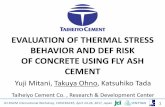 EVALUATION OF THERMAL STRESS BEHAVIOR AND …concrack5/PPT-PDF/General Presentation by T... · EVALUATION OF THERMAL STRESS BEHAVIOR AND DEF RISK OF CONCRETE USING FLY ASH CEMENT