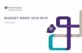 Budget brief 2018-2019 - grantthornton.mu · Contents Foreword 3 Key economic indicators forMauritius 6 Key budgetary measures 2018-2019 8