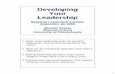 Developing Your Leadership - Atlanta Regional …rli.atlantaregional.com/RLI/files/Developing_Your_Leadership.pdf · Developing Your Leadership Regional Leadership Institute September