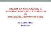 STAGES OF EXPLORATION & RESERVE/ RESOURCE ESTIMATION IN ... · stages of exploration & reserve/ resource estimation . in . geological survey of india . b.b.sharma . director