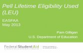 Pell Lifetime Eligibility Used (LEU) - EASFAA · Pam Gilligan U.S. Department of Education Pell Lifetime Eligibility Used (LEU) EASFAA May 2013