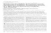 Monitoring Resolution of Postconcussion Symptoms …sbarker/pdf/concussion04.pdf · Monitoring Resolution of Postconcussion Symptoms in Athletes: Preliminary Results ... Test, the