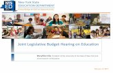 Joint Legislative Budget Hearing on Education - FEHB€¦ · Joint Legislative Budget Hearing on Education ... Regents State Aid Proposal: ... (PPK) 2013-2018 $25,000,000 Statewide