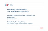 Electricity Spot Markets: The Singapore Experience · Electricity Spot Markets: The Singapore Experience ... Apr 1998 –Singapore Electricity Pool ... with Tariff movements