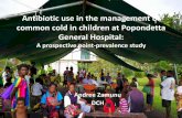 Inappropriate antibiotic use in the management of …pngpaediatricsociety.org/wp-content/uploads/2016/11/Andree-Zamunu... · clinic notes were reviewed and information obtained was