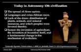 Today in Astronomy 106: civilization - University of …laa/ast106/Lect_17.pdf · Today in Astronomy 106: civilization ... India (Indus valley, e.g. Harappa and Mohenjo-Daro): ...