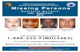 California Department of Justice Missing & … QB Cover 2014 Final... · California Department of Justice Missing & Unidentified Persons Section Tippy Wilson Page I-1 ... PLEASE CONTACT