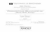 Plasmoelectronic Measurements on Metal Hole Arrays · MSc Physics-Science for Energy and Sustainability-Master Thesis Plasmoelectronic Measurements on Metal Hole Arrays by Philipp