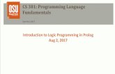 CS 381: Programming Language Fundamentalsweb.engr.oregonstate.edu/.../lecture_slides/6_logicProgramming.pdf · CS 381: Programming Language Fundamentals Summer 2017 Introduction to
