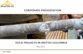 GOLD PROJECTS IN BRITISH COLUMBIA - The … · GOLD PROJECTS IN BRITISH COLUMBIA. ... and producing companies, and continues to act as the ... Columbia Institute of Technology in