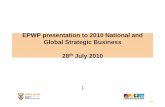 EPWP presentation to 2010 National and Global … · EPWP presentation to 2010 National and Global Strategic Business ... Goal of EPWP Phase 2 1 3 ... for reported EPWP work created