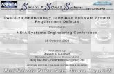Two-Step Methodology to Reduce Software System … · requirements specifications » Usual mistakes made ... “Advances in Software Inspections,” IEEE Transactions on Software