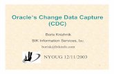 Knizhnik Change Data Capture 3 - New York Oracle … · 1 Boris Knizhnik BIK Information Services, Inc. borisk@bikinfo.com Oracle’s Change Data Capture (CDC) NYOUG 12/11/2003
