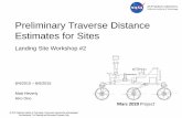 Preliminary Traverse Distance Estimates for Sites - Surface... · Jet Propulsion Laboratory ... • Manual assessment by Heverly • Use HiRISE mosaic with 1m resolution • Assume