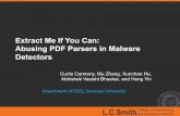 Extract Me If You Can: Abusing PDF Parsers in Malware ...wp.internetsociety.org/ndss/wp-content/uploads/sites/25/2017/09/11... · Abusing PDF Parsers in Malware Detectors Curtis Carmony,