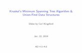Kruskal’s Minimum Spanning Tree Algorithm & Union-Find Data Structuresckingsf/class/02713/lectures/lec04-othermst.pdf · Prim’s Algorithm Prim’s Algorithm: Starting with any
