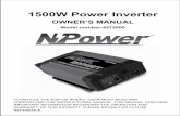 1500W Power Inverter - Northern Tool · Connect the unit to batteries with a normal output of 12V DC only. ... Short Circuit Protection This inverter is equipped ... Your 1500W Power