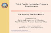 Title I, Part D: Navigating Program For Agency Administrators · For Agency Administrators. ... Dimension II –Governance and Administration The correctional facility notifies the