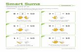 Smart Sums - Greg Tang .Think smart Mastering sums of 10 Smart Sums Foundational 7 + 3 = 10 1 + =