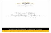 Microsoft Office Excel 2016 for Windows - … · Microsoft Office Excel 2016 for Windows ... Learning Objectives ... The Excel 2016 Advanced Functions and Modifying Spreadsheets booklet