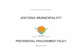 KNYSNA MUNICIPALITY · Investment in enterprises that are owned or managed ... agreement by two or more companies/firms which is intended or calculated ... Knysna Municipality ...