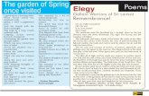 The garden of Spring Poems once visited - Sunday …archives.sundayobserver.lk/2015/05/24/spe100.pdf · coconuts and some thambili into the ... The far cries and screams of sorrow;