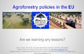 Agroforestry policies in the EU - Organic Research … · Agroforestry policies in the EU ... “Agroforestry is the intentional growing of ... (includes non-agricultural activities