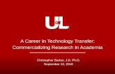 A Career in Technology Transfer: Commercializing Research ...louisville.edu/medicine/grad-postdoc/CraftSeminarSept13.pdf · A Career in Technology Transfer: Commercializing Research