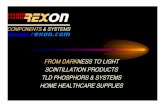 FROM DARKNESS TO LIGHT SCINTILLATION PRODUCTS TLD ... · from darkness to light scintillation products tld phosphors & systems home healthcare supplies components & systems rexon