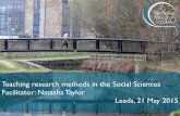 Teaching research methods in the Social Sciences ... · 1 Teaching research methods in the Social Sciences Facilitator: Natasha Taylor Leeds, 21 May 2015