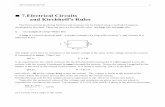 7.Electrical Circuits and Kirchhoff's Rules - Hunter College · à 7.Electrical Circuits and Kirchhoff's Rules ... developed by Kirchoff. There are just two Kirchhoff's rules: the