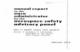 to the nasa administrator · 2.01.1974 · annual report nasa administrator aerospace safety advisory panel to the by the part I-apollo soyuz test project section 2-summary of information