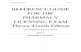 REFERENCE GUIDE FOR THE PHARMACY … ·  Krisman 1 REFERENCE GUIDE FOR THE PHARMACY LICENSING EXAM Theory-Fourth Edition 4TH EDITION 2013-2014 Part-I …