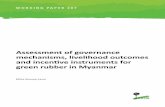 Assessment of governance mechanisms, livelihood … · Working Paper 207 Assessment of governance mechanisms, livelihood outcomes and incentive instruments for green rubber in Myanmar