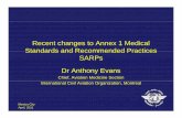 Recent changes to Annex 1 Medical Standards and ... · Recent changes to Annex 1 Medical Standards and Recommended PracticesStandards and Recommended Practices SARPs Dr Anthony Evans