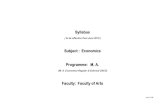 Syllabus - Saurashtra Universitysaurashtrauniversity.edu/img/file/Syllabus-2016/MA Economics 2016.pdf · Syllabus ( to be effective from June 2016 ) Subject : Economics Programme: