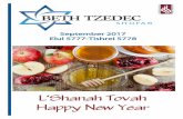 L’Shanah Tovah Happy New Year - Home - BETH … · L’Shanah Tovah Happy New Year . Friday September 1st Candle ... the singer and recent star of Broadway’s “Natasha, Pierre