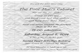 presents The Poor Man’s Cabaret - Sacred Heart … · Dru and the After Glow Crew presents The Poor Man’s Cabaret For all the po’ folks! Come as you are and bring your last