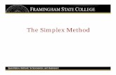 The Simplex Method - Andrew David Joseph Hall · 2 Quantitative Methods for Economics and Business I The Simplex Method Formulate Constrained Maximization or Minimization Problem