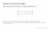 CALCULUS AB - Math Plane · CALCULUS AB: Multiple Choice Questions 2 Topics include limits, ... 1984 "What does 'judgment ... (—2, 3) Calculus Multiple Choice Questions