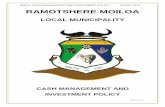 RMLM CASH MANAGEMENT AND INVESTMENT POLICY … Cash... · RMLM CASH MANAGEMENT AND INVESTMENT POLICY 23 MAY 2013 1 ... RMLM CASH MANAGEMENT AND INVESTMENT POLICY 23 MAY 2013 3 ...