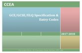 GCE/GCSE/ELQ Specification & Entry Codes - …ccea.org.uk/sites/default/files/docs/qualifications/admin_help... · GCE/GCSE/ELQ Specification & Entry Codes. CCEA. 1 . ... parameters